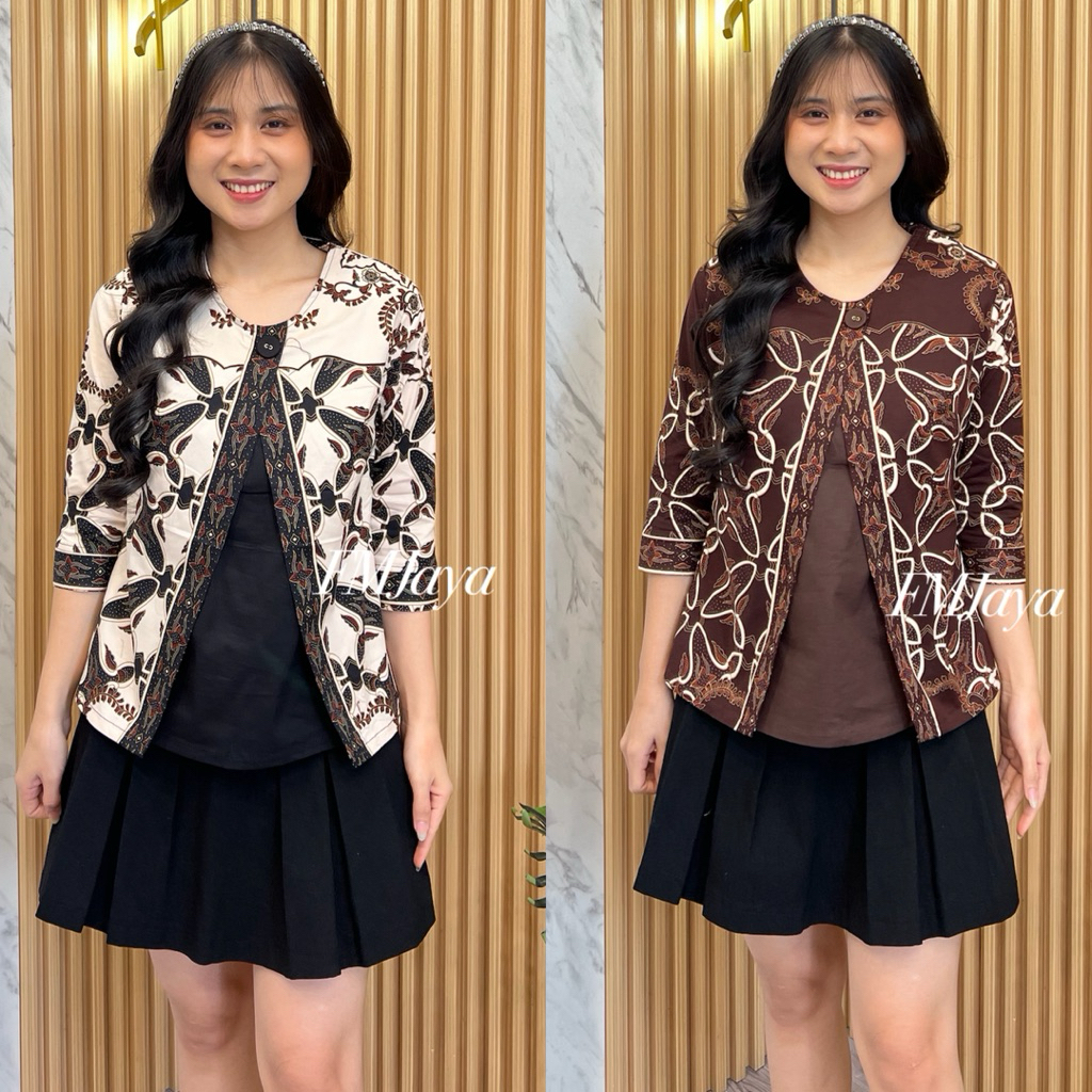 FM-G BAJU BATIK ROMPI WANITA 2045-01 || ATASAN BATIK BLOUSE WANITA || BAJU BATIK LENGAN PENDEK WANIT