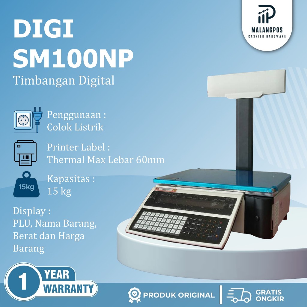 DIGI SM100NP Timbangan Digital Scale Print Label Harga SM100N+ SM100 Timbang Buah Sayur