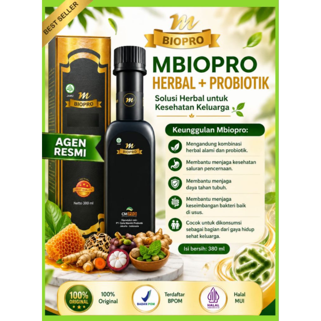 MBIOPRO herbal plus probiotik BPOM  ikhtiar KESEHATAN SEKELUARGA