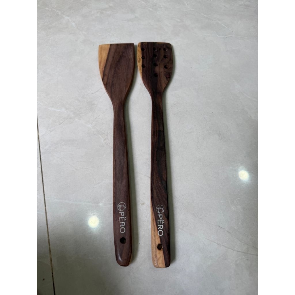 [Exclusive Mak san] Pero Sono Wooden Spatula Set 2 / Set Spatula Kayu