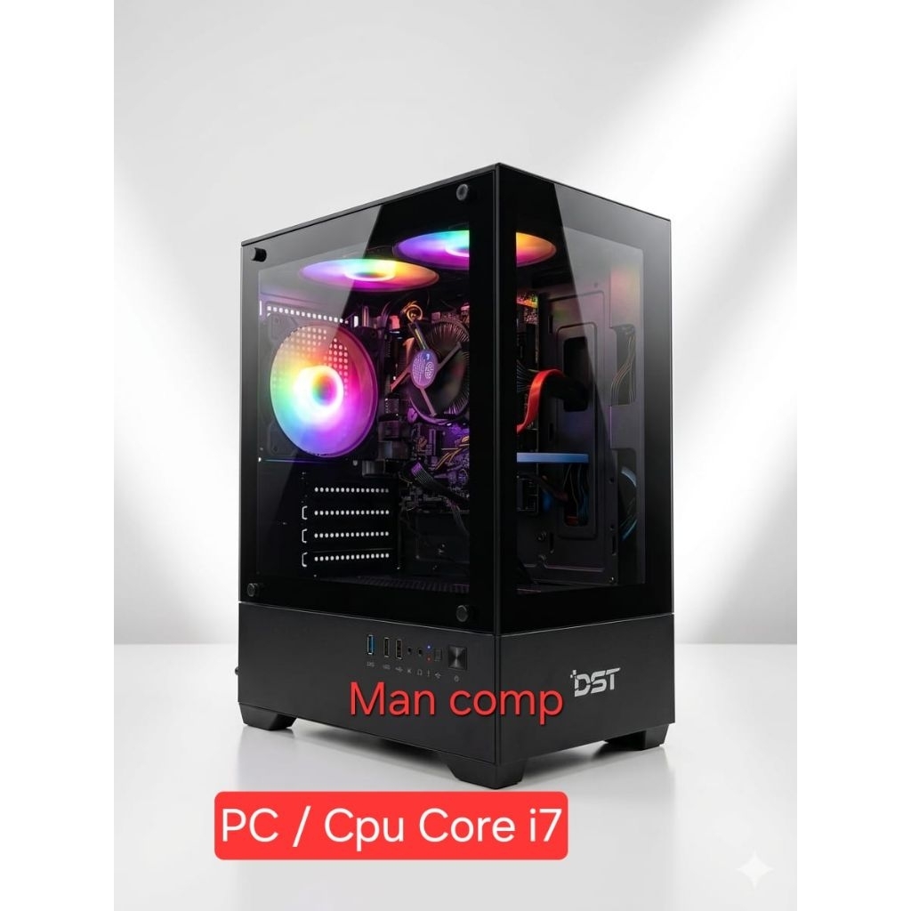 PC/CPU Rakitan i7 gen.7 Casing Gaming RGB