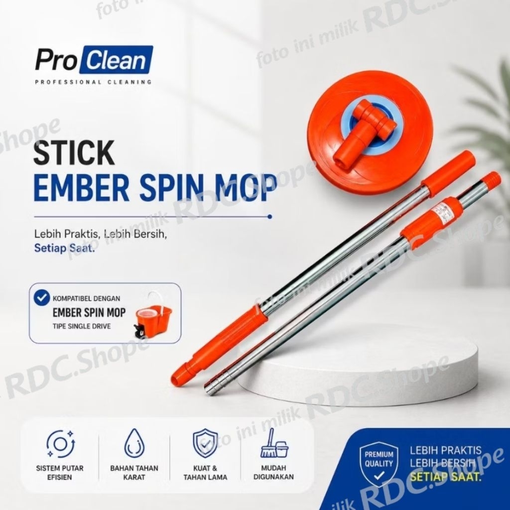 Stick Spin Mop Proclean Original / Gagang Pel Lantai