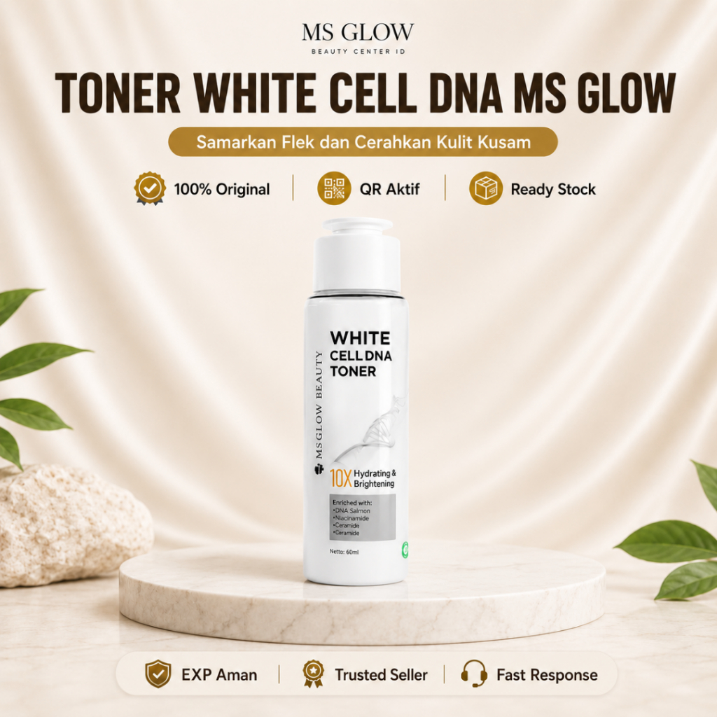 MS Glow White Cell DNA Toner Original | Toner Wajah Mencerahkan Flek Hitam Hiperpigmentasi Skin Barr