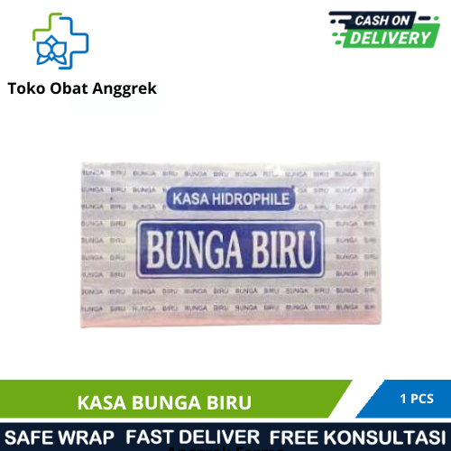 kasa bunga biru/kasa verban penutup luka/kasa hidrophile bunga biru