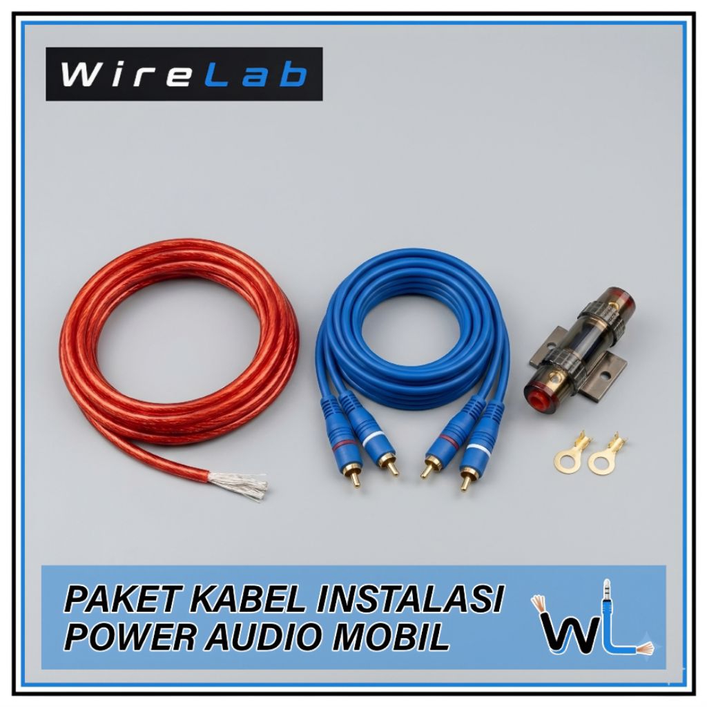 Paket Lengkap Kabel Instalasi Power Audio Mobil Premium 8 AWG