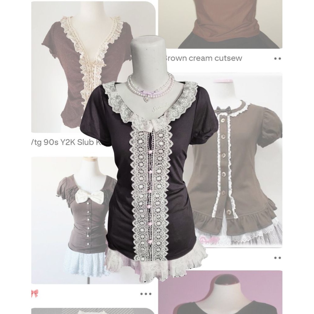 milkmaid top / babydoll top / babydol vintage / lest rose / mori fairy