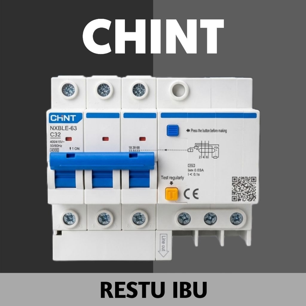 ELCB / RCBO CHINT NXBLE-63 C32 ORIGINAL