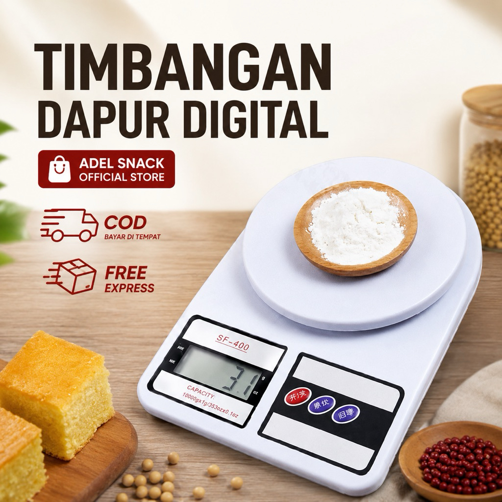 Timbangan Kue Dapur Digital SF400 SF 400 KITCHEN SCALE SF-400 Bonus Baterai