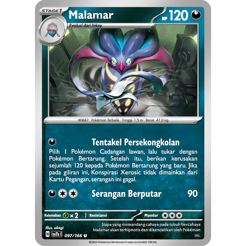 Pokemon Malamar TCG Kartu Bulk Common
