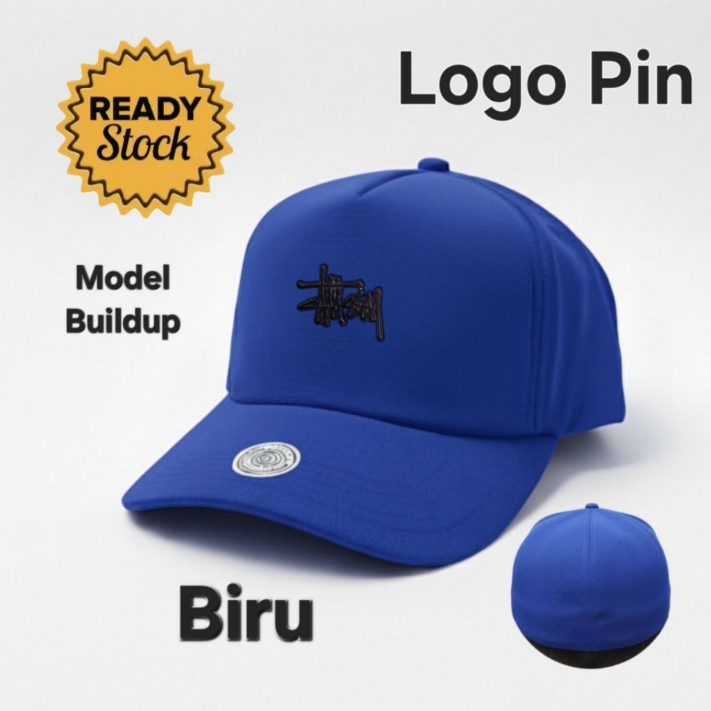 Topi Pria Distro Baseball Built up Sttusy Logo Besi pin