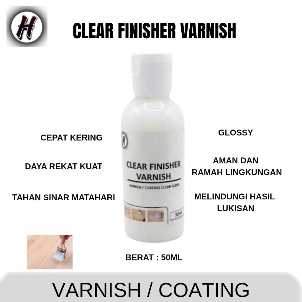 Varnish glossy / Varnish kayu / Coating / Vernis Cat Lukisan