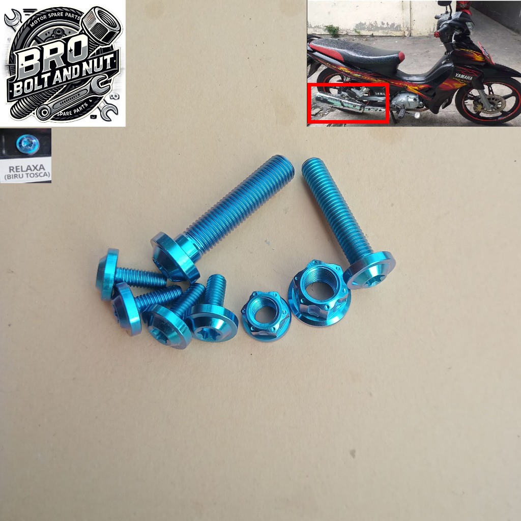 Baut Titanium Tojosan Knalpot Jupiter Z Burhan Original Vietnam