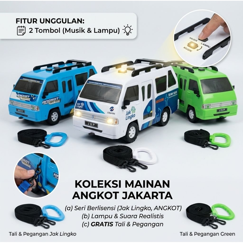 Mainan Mobil Angkot Miniatur Anak - Mobilan Angkutan Kota Edukasi Murah