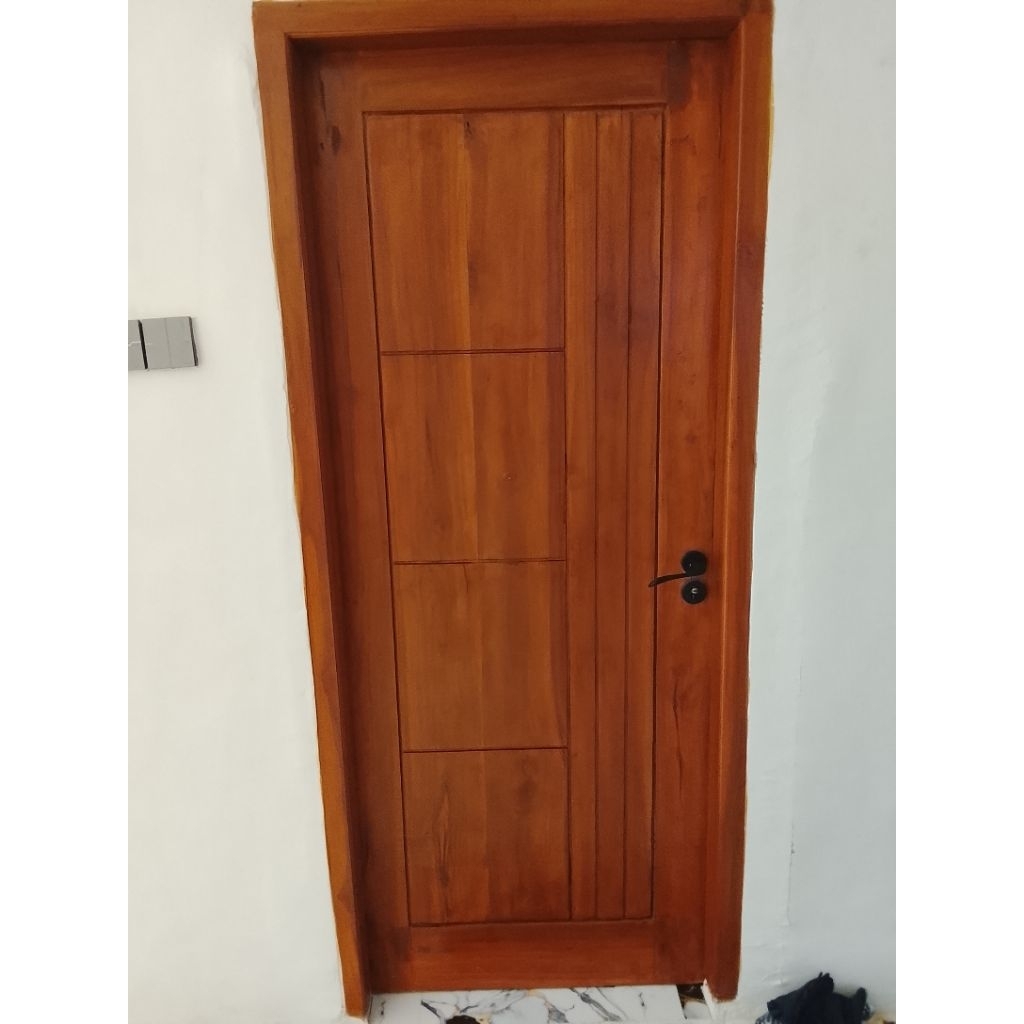 costum/rekues motif kusen dan pintu bahan jati tpk sudah finising plitur