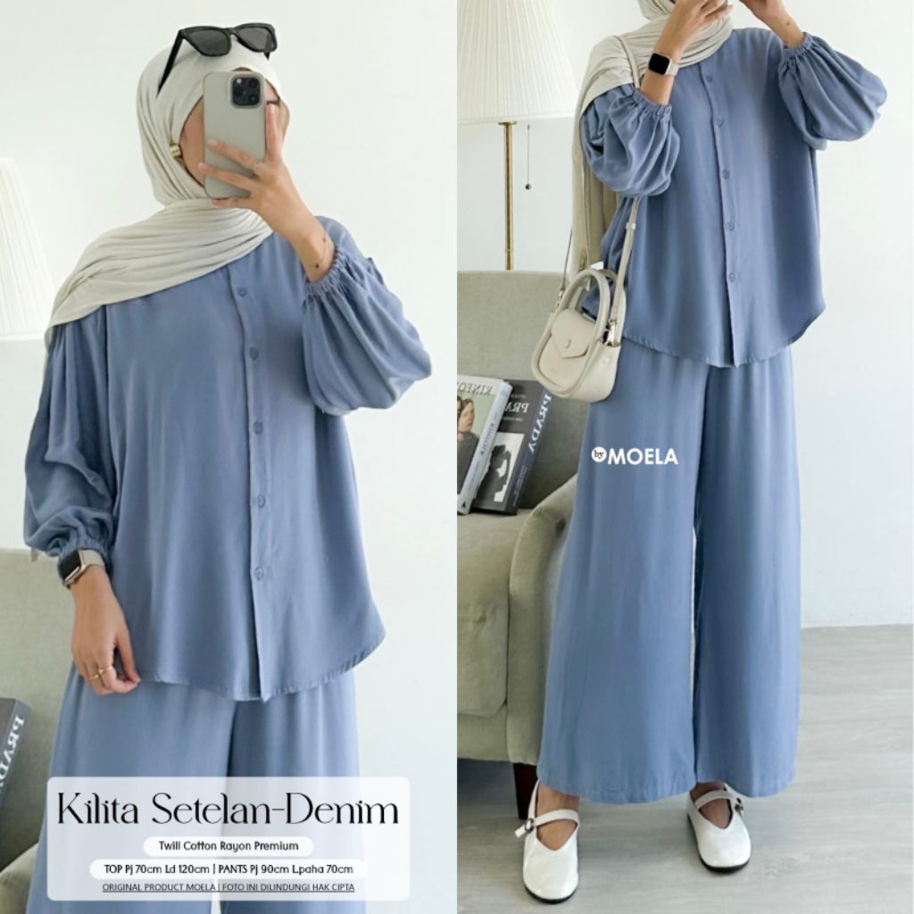 oneset polos rayon twill kilita SET by moela