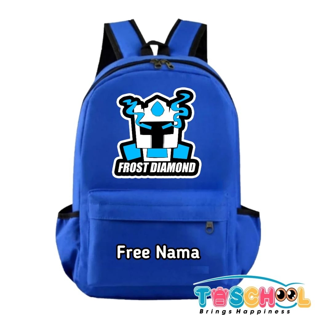 TAS RANSEL ANAK KARAKTER FROST DIAMOND FREE NAMA