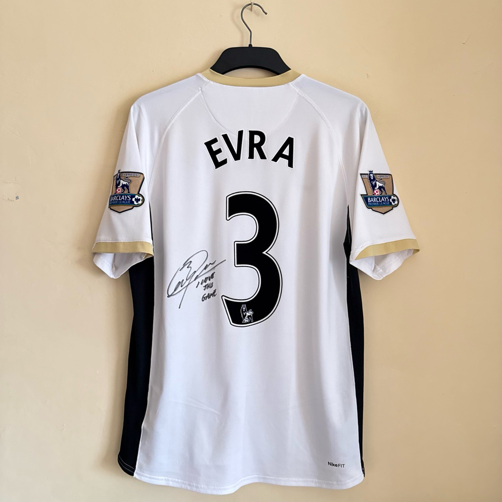 Manchester United 3rd Third Kit 2007/2008 Signed Tanda Tangan Patrice Evra Jersey Baju Bola Original