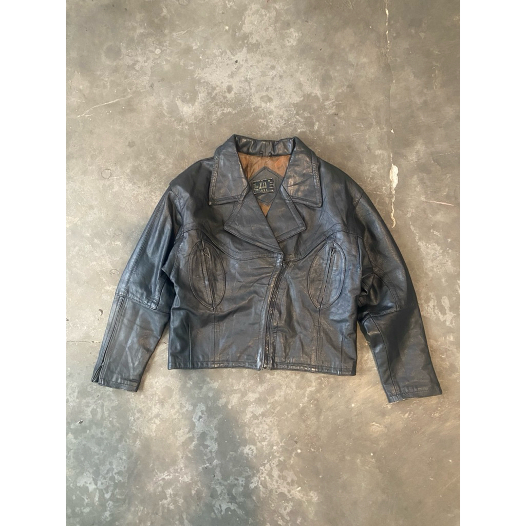 preloved leather jacket vintage second dunhill ramones biker