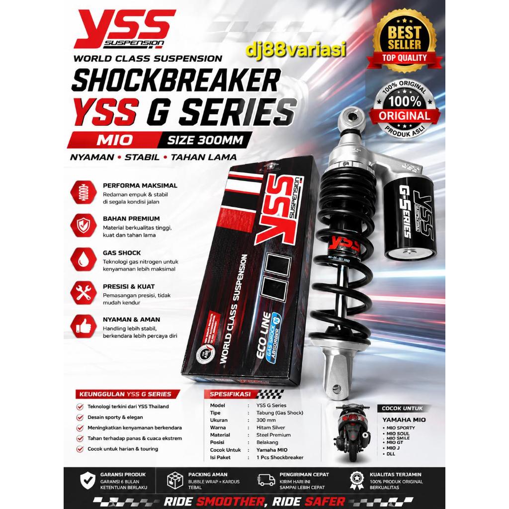 Shockbreaker YSS Mio 300mm shock belakang tabung Gseries Yss thailand