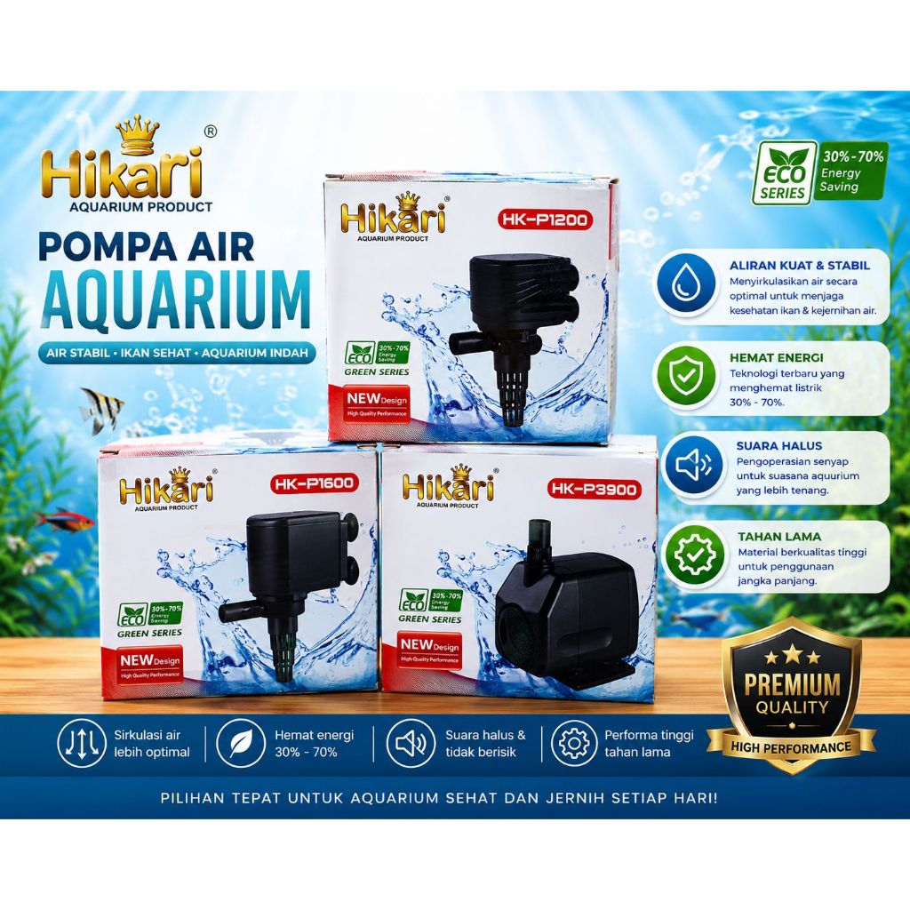Pompa celup Aquarium Hikari HK-P1200 7Watt / HK-P1600 16watt / HK-P3900 38watt