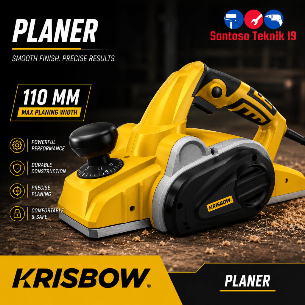 Krisbow Mesin Serut Kayu 110 mm / Mesin Ketam Kayu / Planer