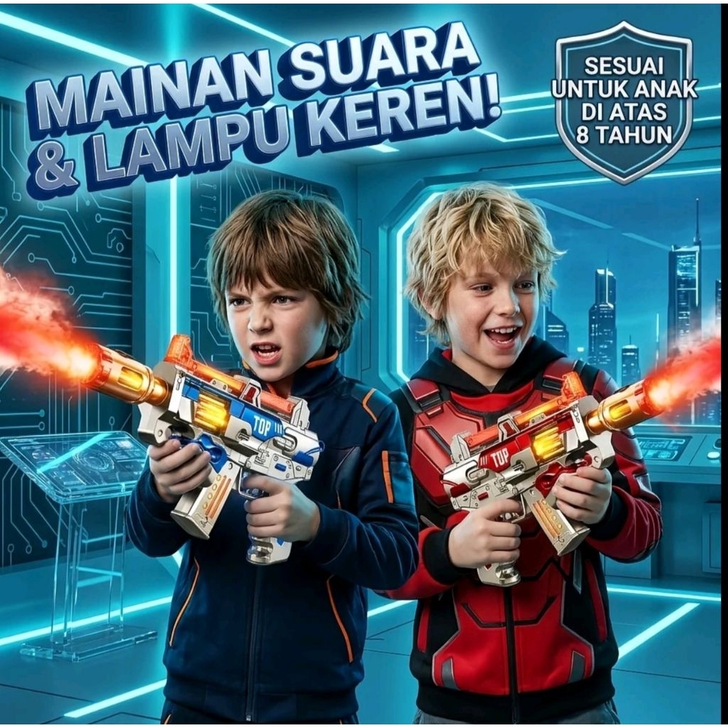 1151 Mainan Pistol / Mainan Pistol Berbunyi Dan Berdorong Ada Asapnya / Mainan Pistol Berbunyi dan B
