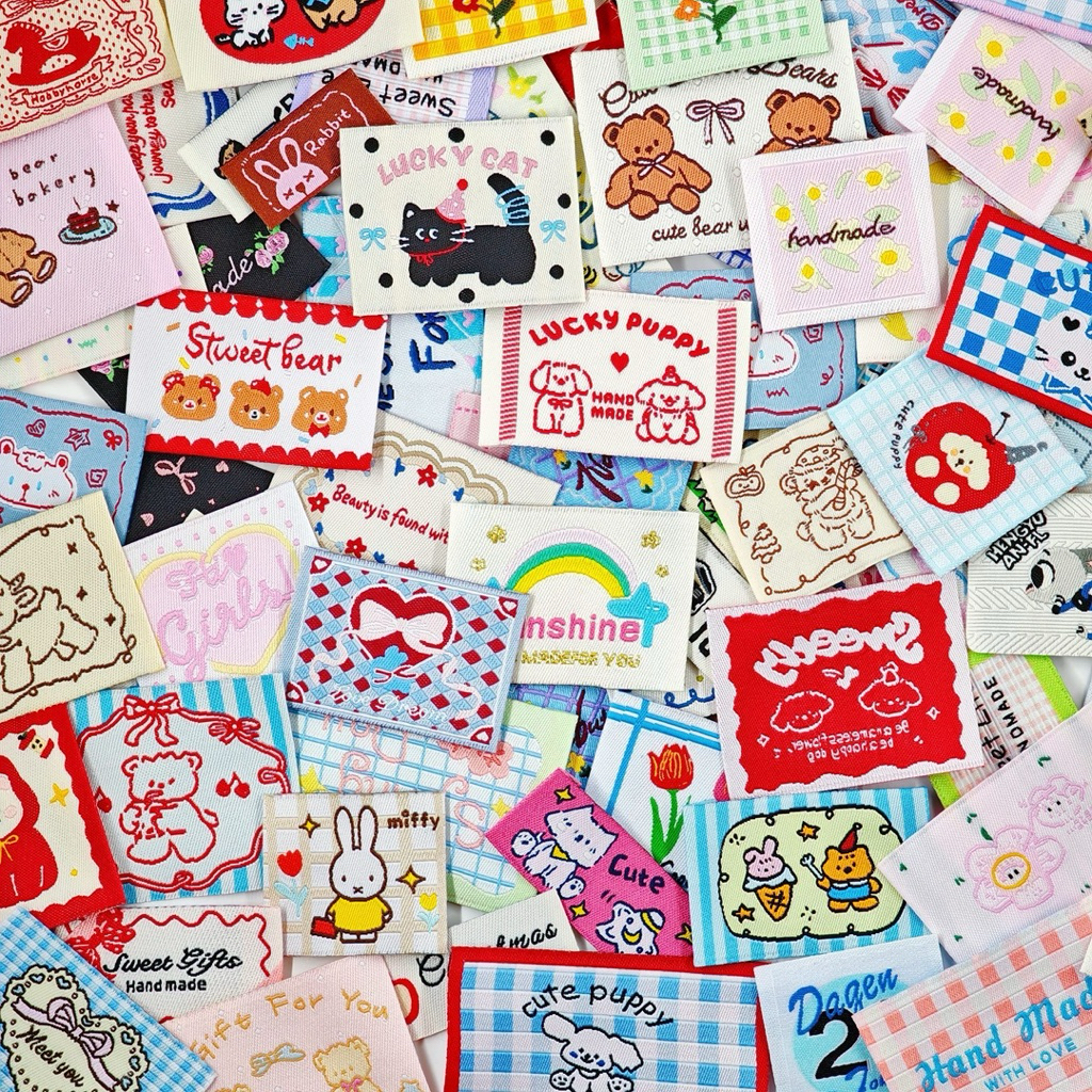 [SATUAN] Fabric Label Tag Aesthetic | Label Kain Jahit DIY untuk Tas Baju & Kerajinan