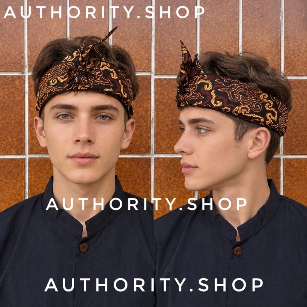 Authority.shop - Ikat Kepala Dewasa Tradisional Baduy Sunda Betawi Corak Batik coklat Terbaru Termur