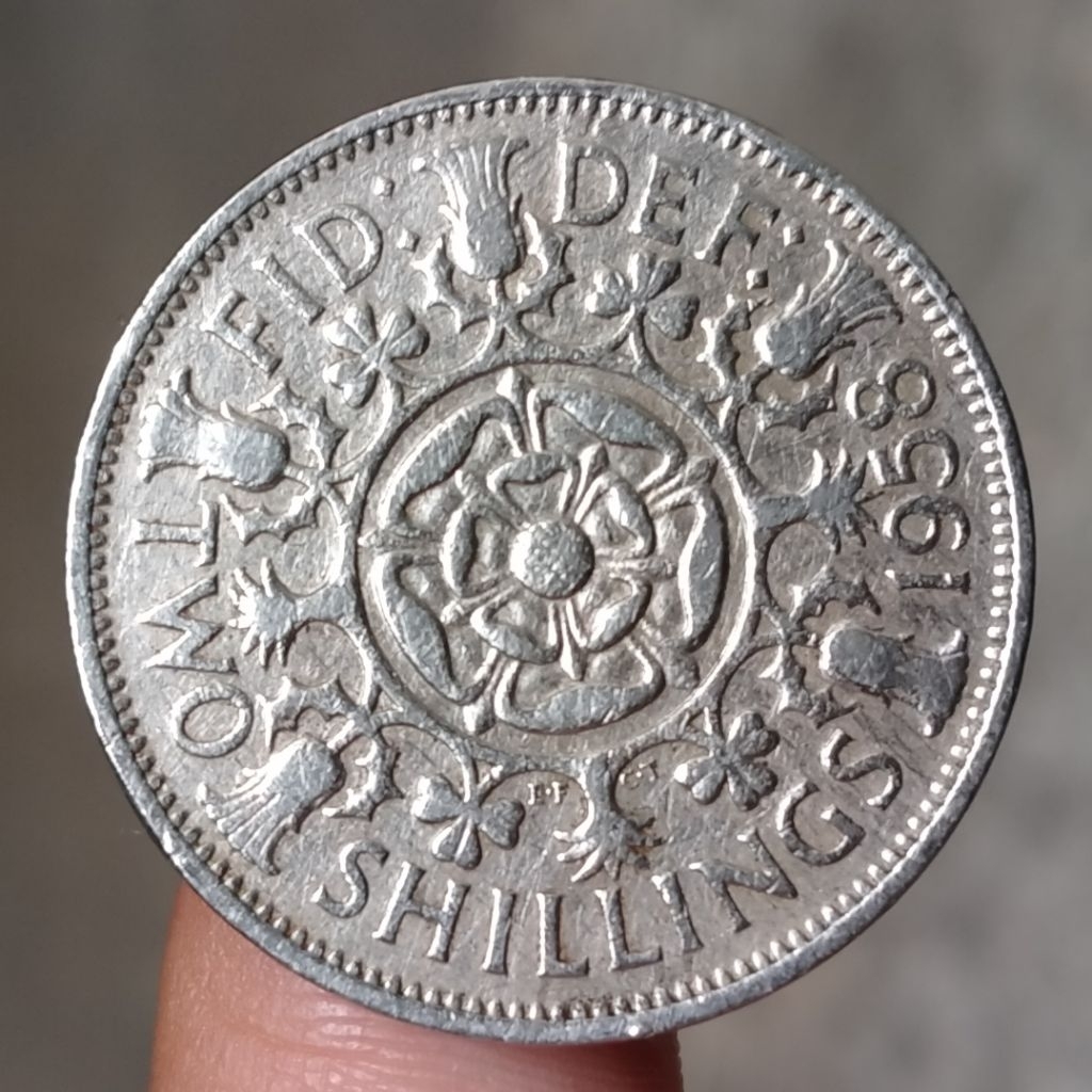 Koin Kuno Inggris 2 Shillings 1958 Elizabeth II