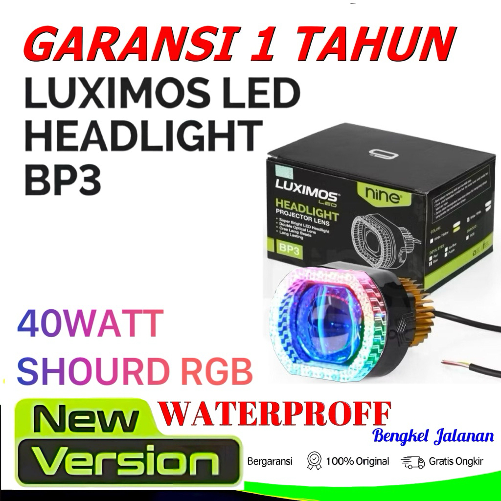 LAMPU BILED PROJECTOR LED HEADLIGHT 3 INCH DEVIL EYE NINE LUXIMOS BP3
