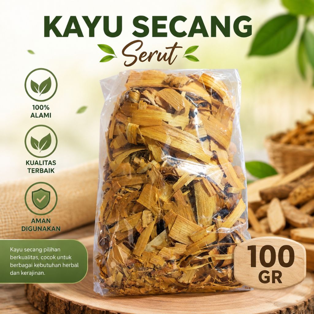 Kayu secang - secang serut - secang premium - 100 gr - wedang secang