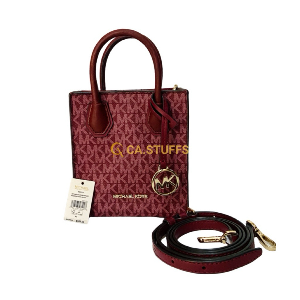 Preloved Michael Kors MK Mercer XS Signature Crossbody Bag in Mulberry Multi
