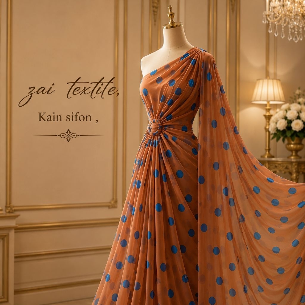 kain sifon motif polkadot - kain sifon motif - kain chiffon motif - kain chiffon - kain sifon ceruty
