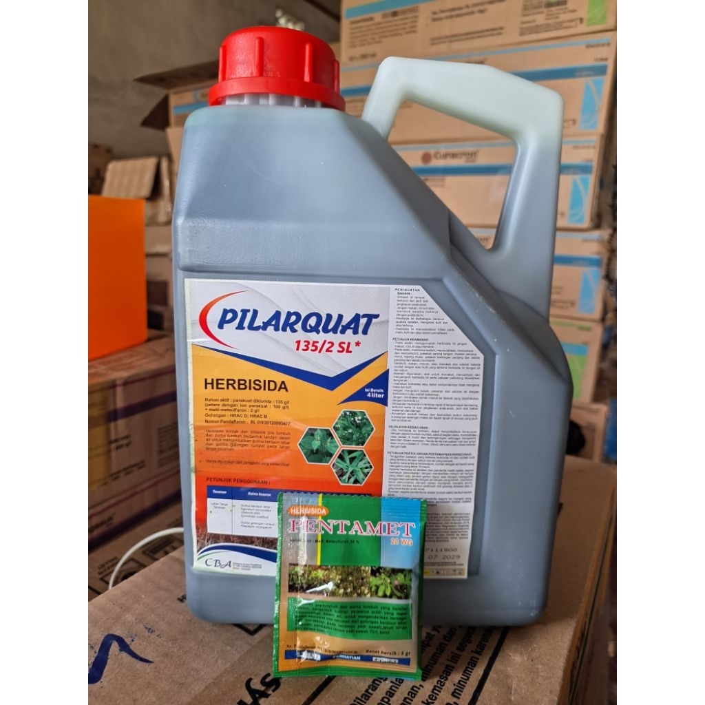Herbisida Kontak & Sistemik Pilarquat 135/2 SL (4 Liter) - Racun Rumput Pengendali Gulma Paling Ampu