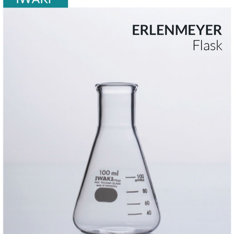 WAKI | ERLENMEYER FLASK 3000ml Ø192xL305mm Labu Erlenmeyer 3000ml # 4980FK3000