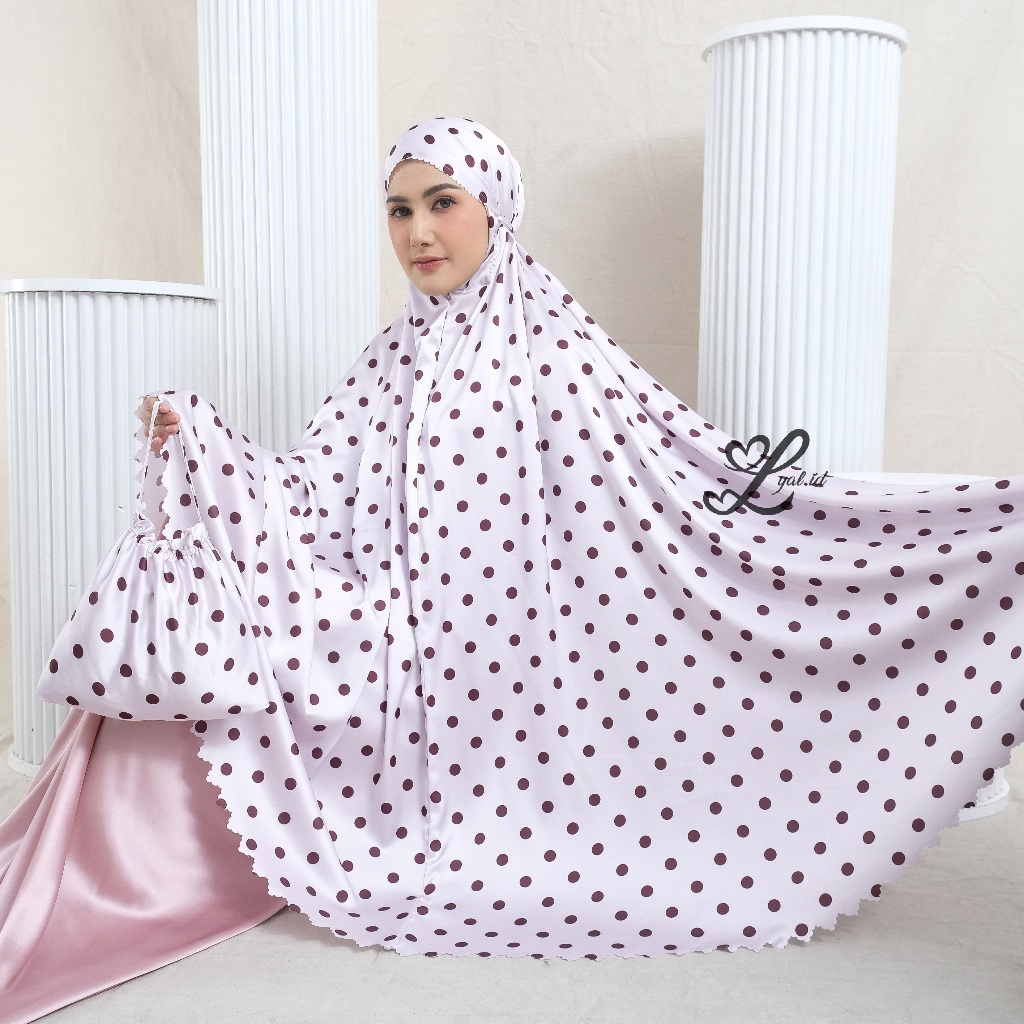 LYAL - Mukena Dewasa Polkadot 2in1 Armani Silk Premium