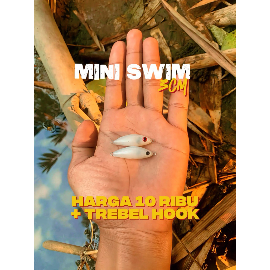 MINI SWIM 3cm PUTIH | Lure Hampili/Hampala | Umpan Casting | Umpan hampala