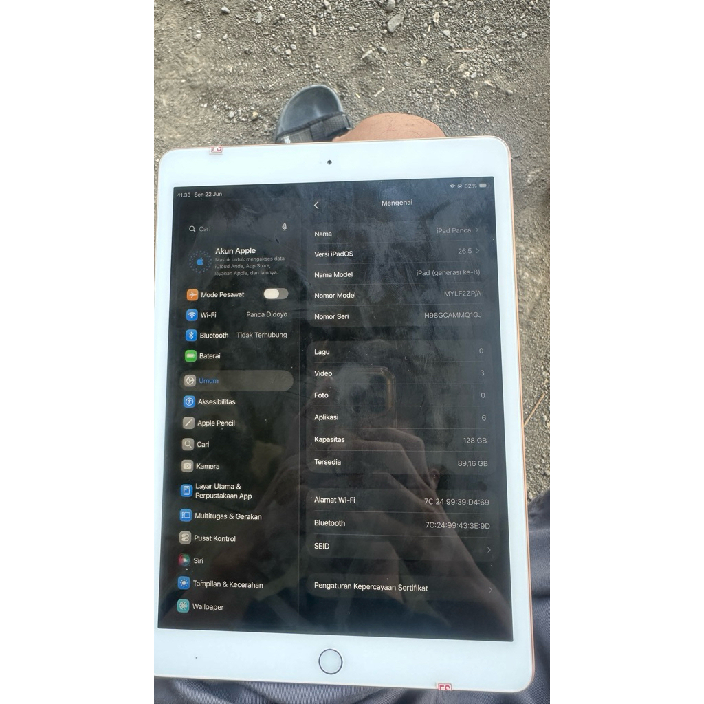 ipad 8 128gb (generation ke-8) wifi only