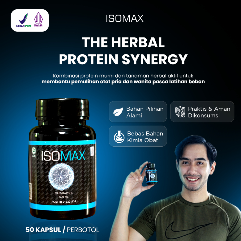 Isomax Suplemen Fitnes GYM  Suplemen Kebugaran Dukung Kepadatan Massa Otot - BPOM