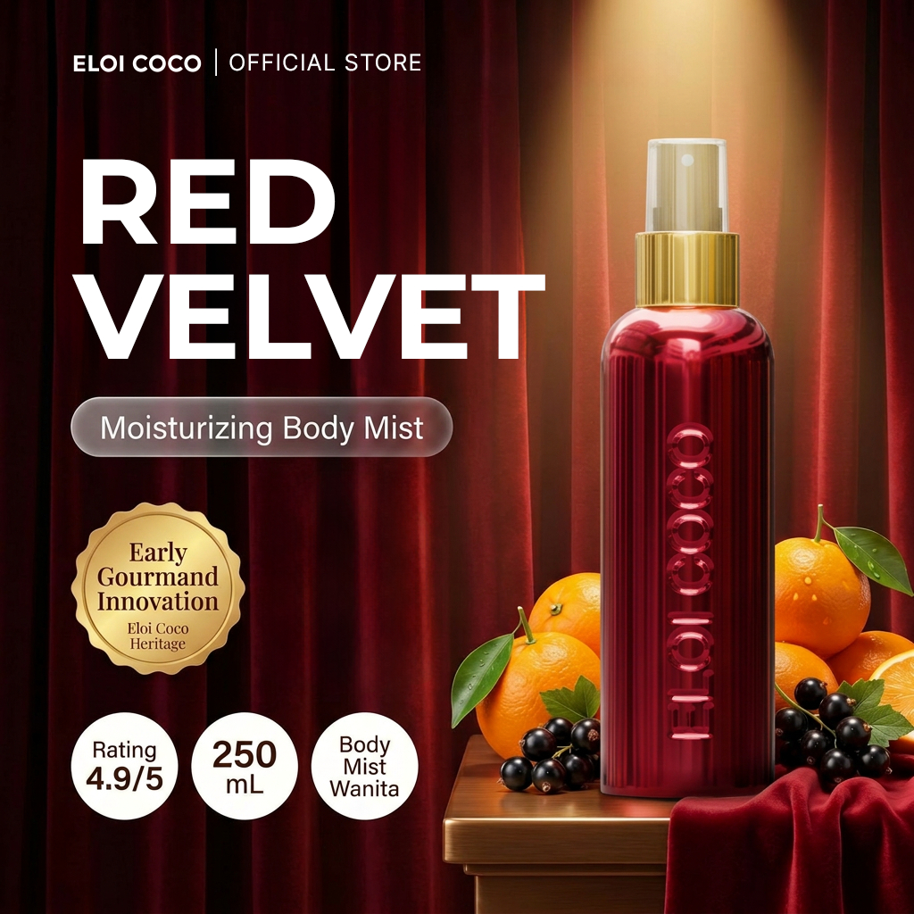 Eloi Coco Red Velvet Body Mist 250ml - Body Mist Wanita Sweet Feminine Scent