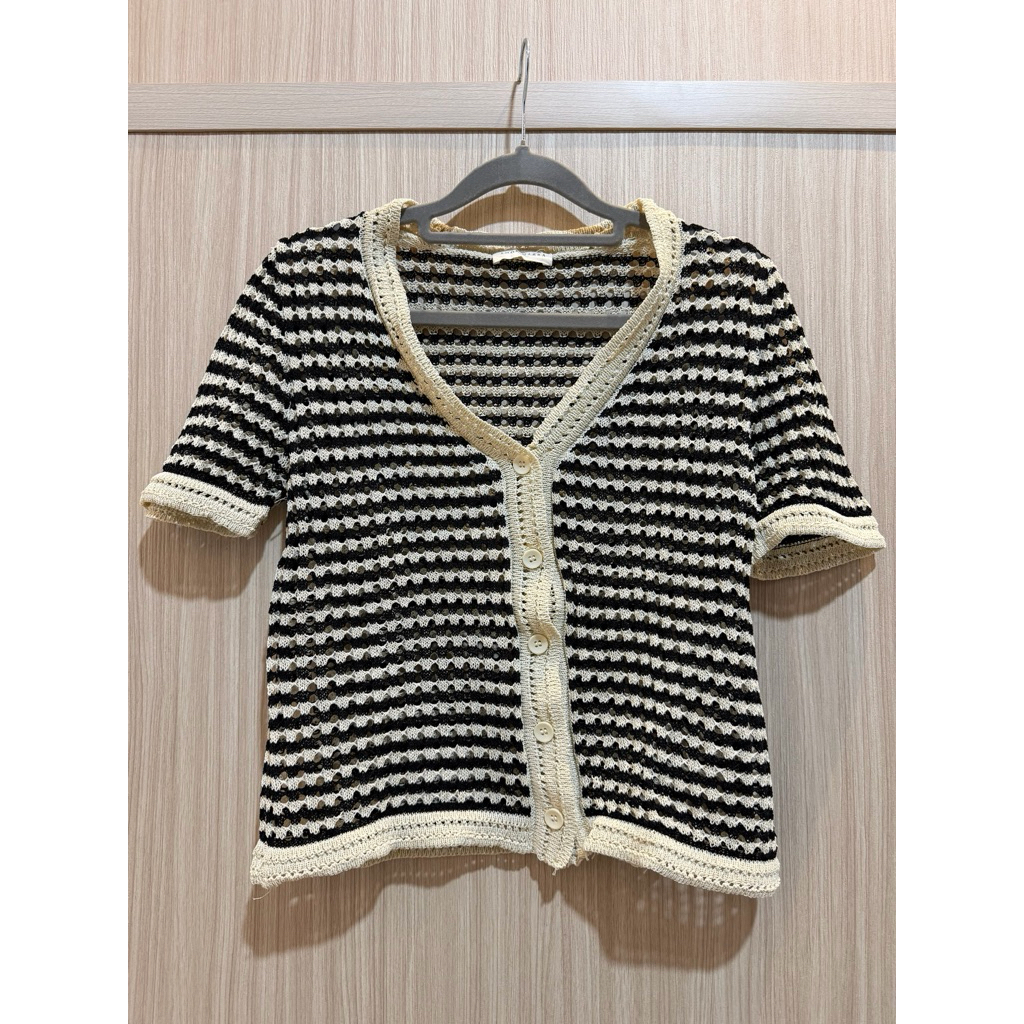 Preloved|Atasan rajut jaring-jaring|Premium katun|