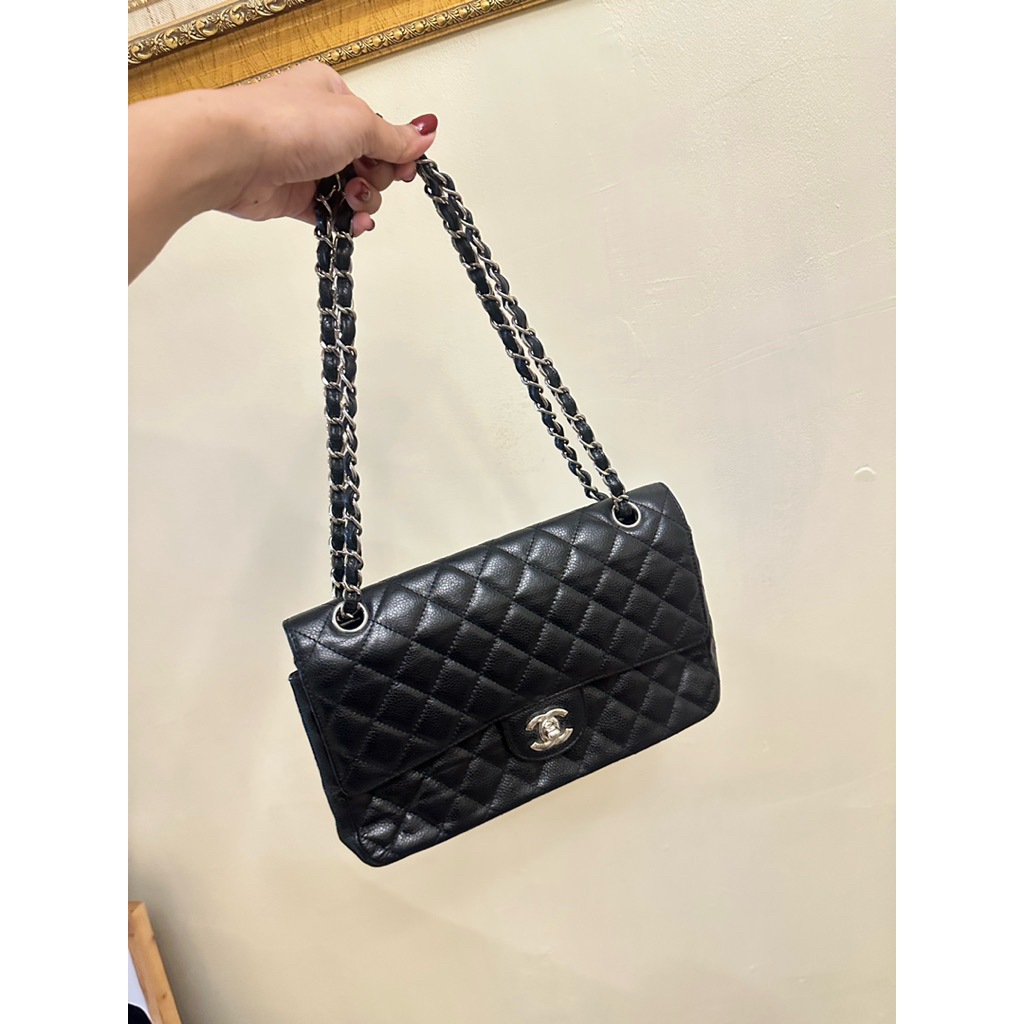 chanel classic caviar medium kulit asli