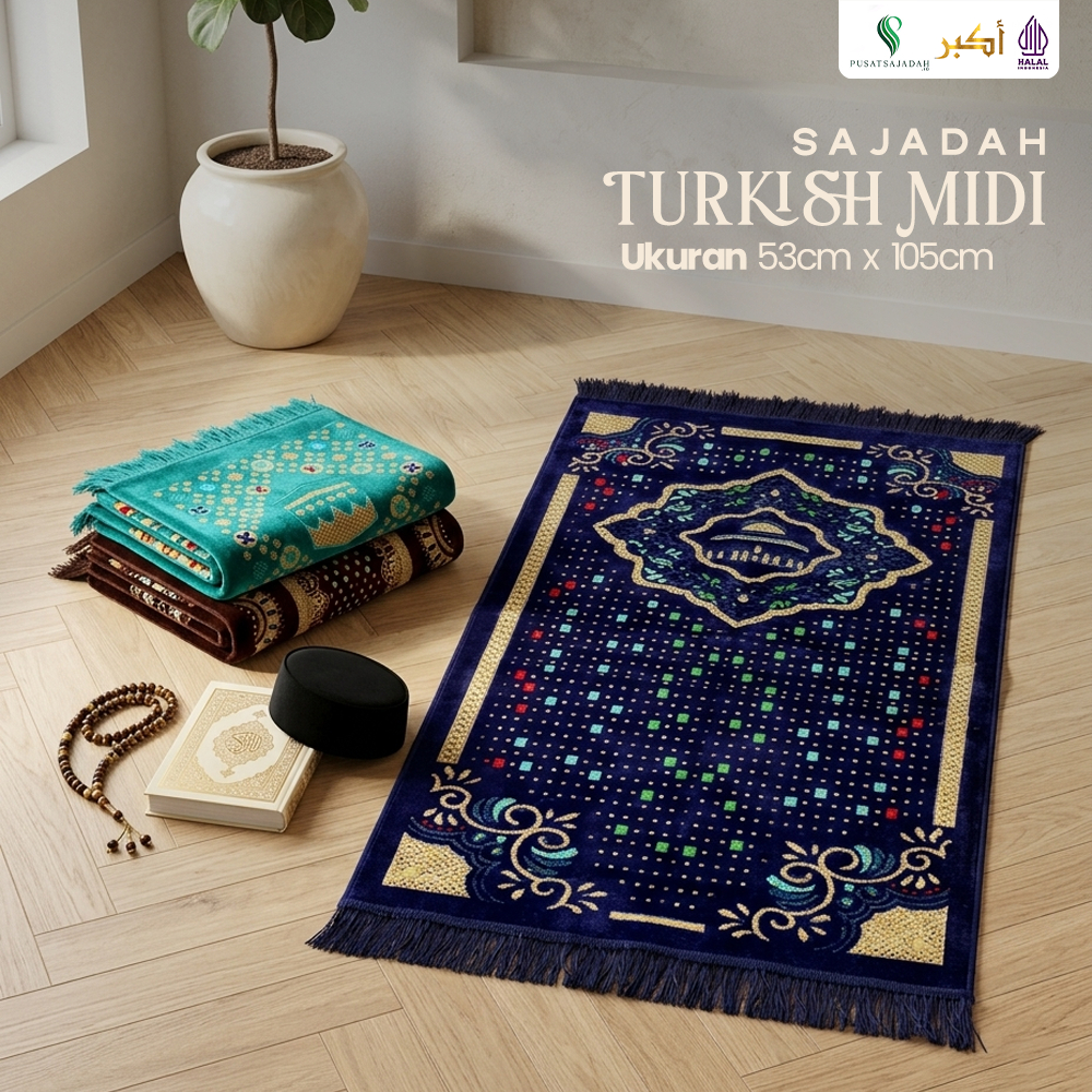 Sajadah Dewasa Medium | Turkish Midi | Uk. 53x105 | Model Terbaru | Gift | Turkiye | Turkey | Istanb