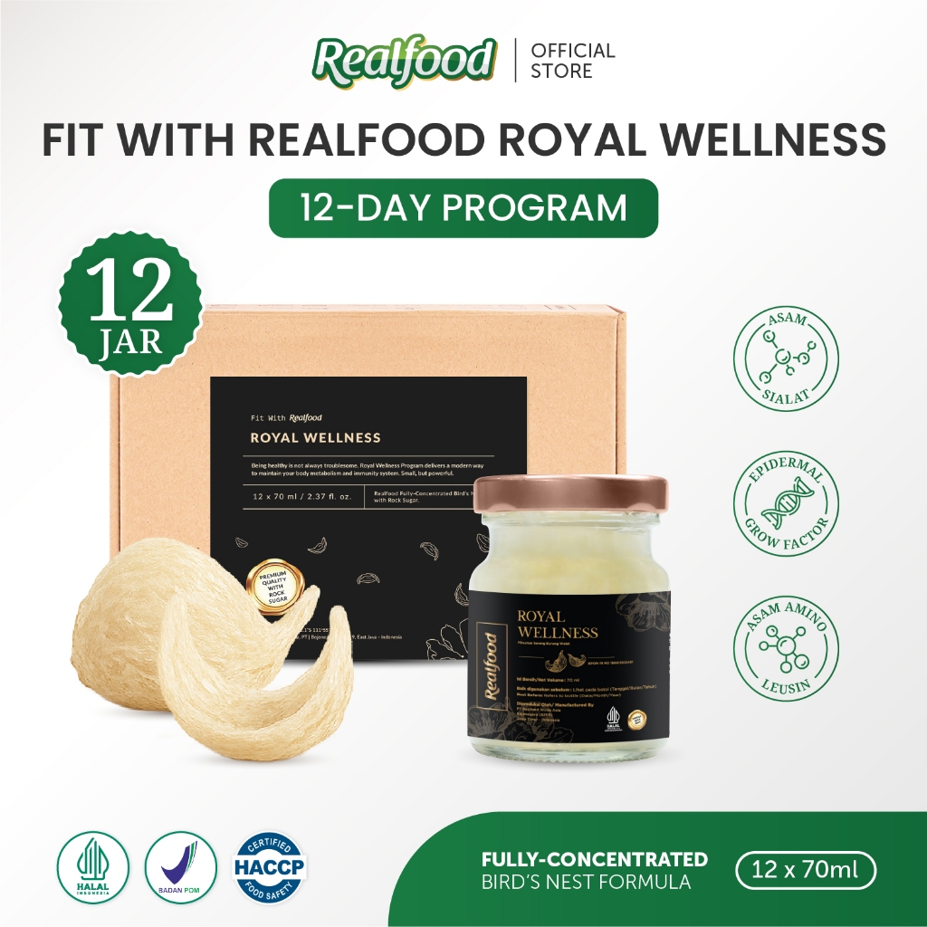 Realfood Royal Wellness | Minuman Sarang Burung Walet Premium | Daily Wellness | Nutrisi Harian | Da