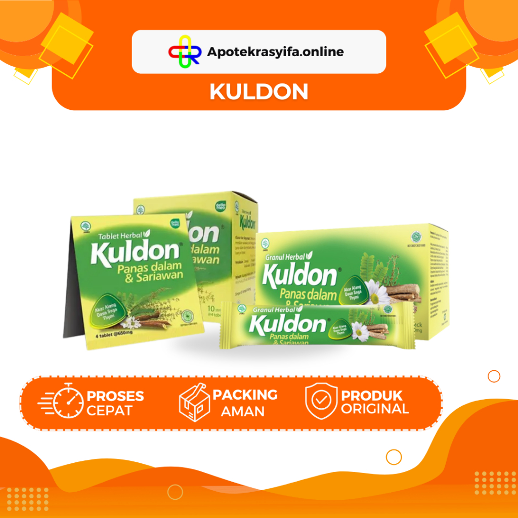 Kuldon Sariawan Strip 4's Tablet Hisap Granul panas dalam tenggorokan kering