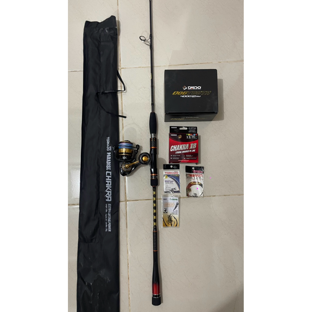 set pancingan 2nd Joran reel lengkap