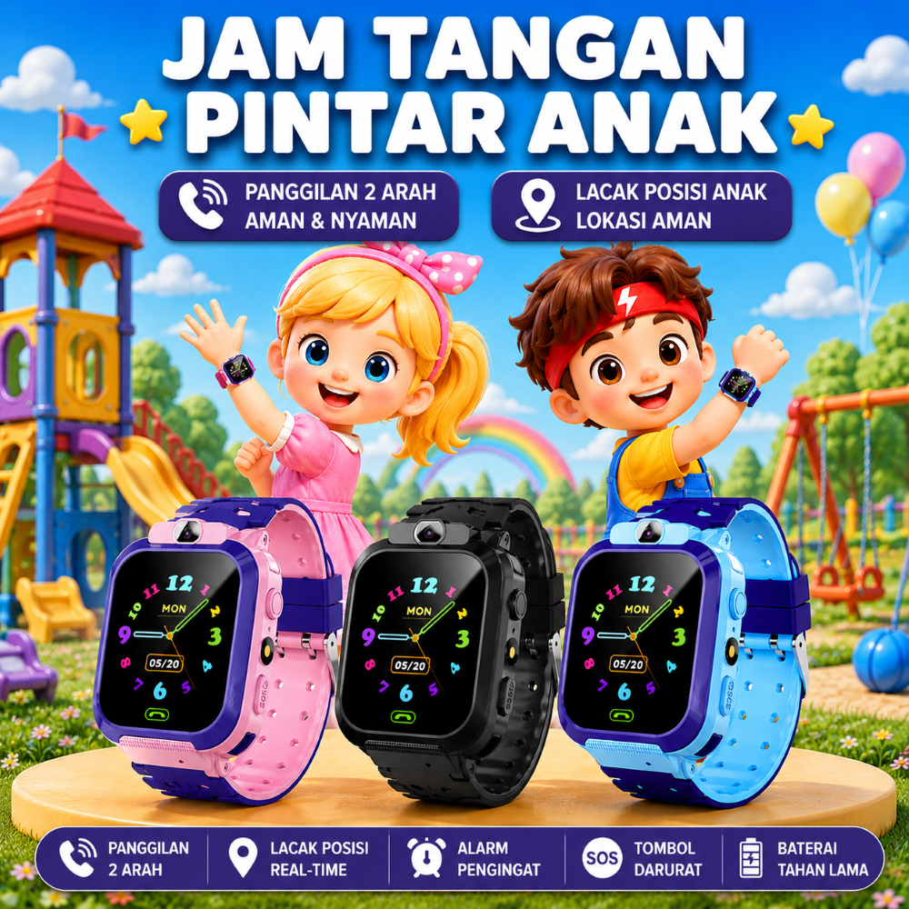2026New Samsung Q16 Smartwatch anak 1.44 Inci Jam tangan pintar Watch Children Kamera ganda 360 dera