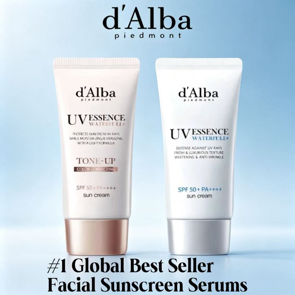*COD&EXP 2028* D'Alba Waterfull Tone Up Pink Sun Cream  SPF50+ PA+++ 50ml & Waterfull Essence Sun Cr