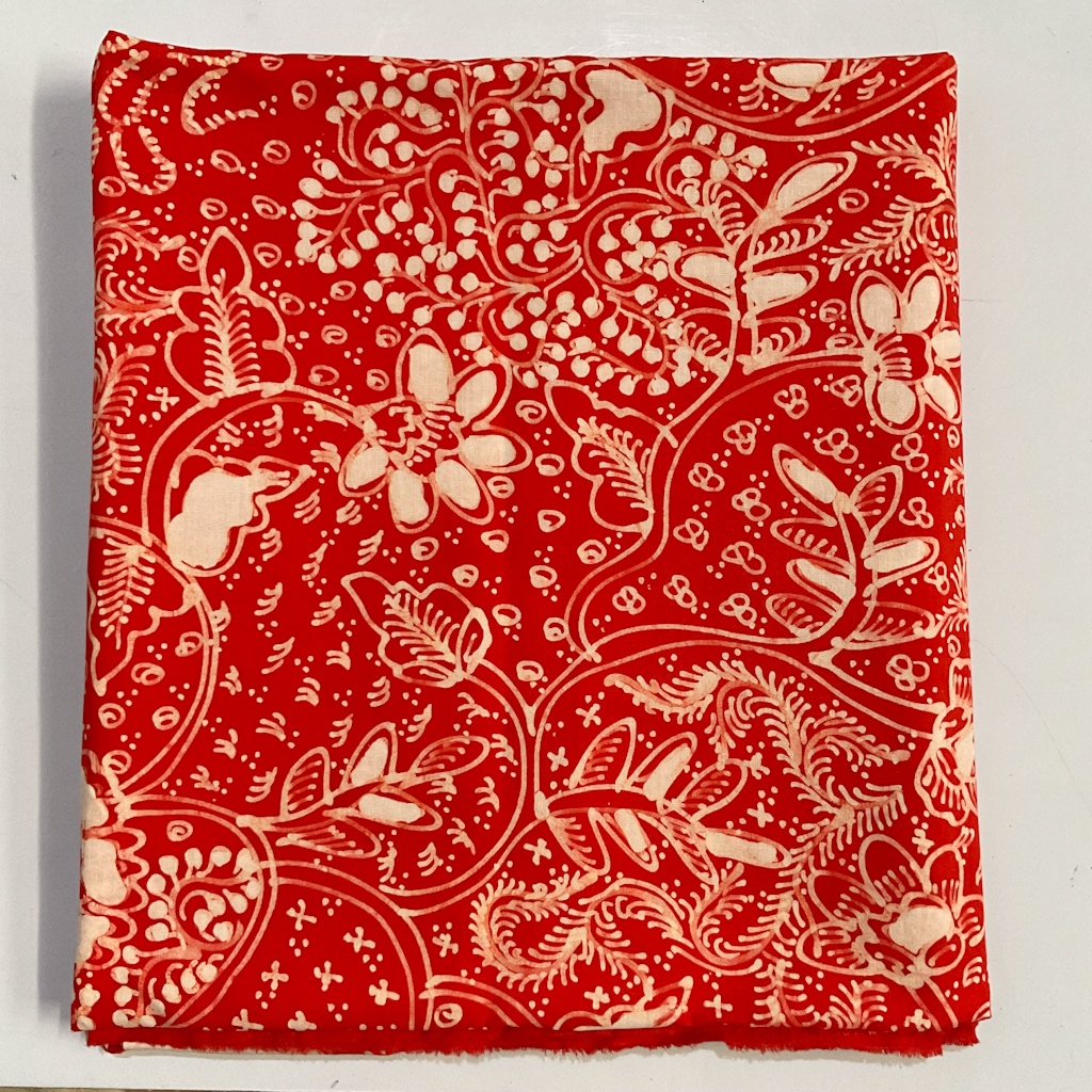 KAIN BATIK TULIS LASEM 1 WARNA MERAH