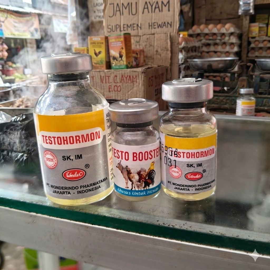 Testohormon 2, 5, 10, 20 ML penambah birahi Burung, ayam, sapi, kambing